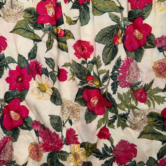 Vintage floral skirt red white green yellow size 14P cottage‎ fairy coquette - Picture 10 of 12